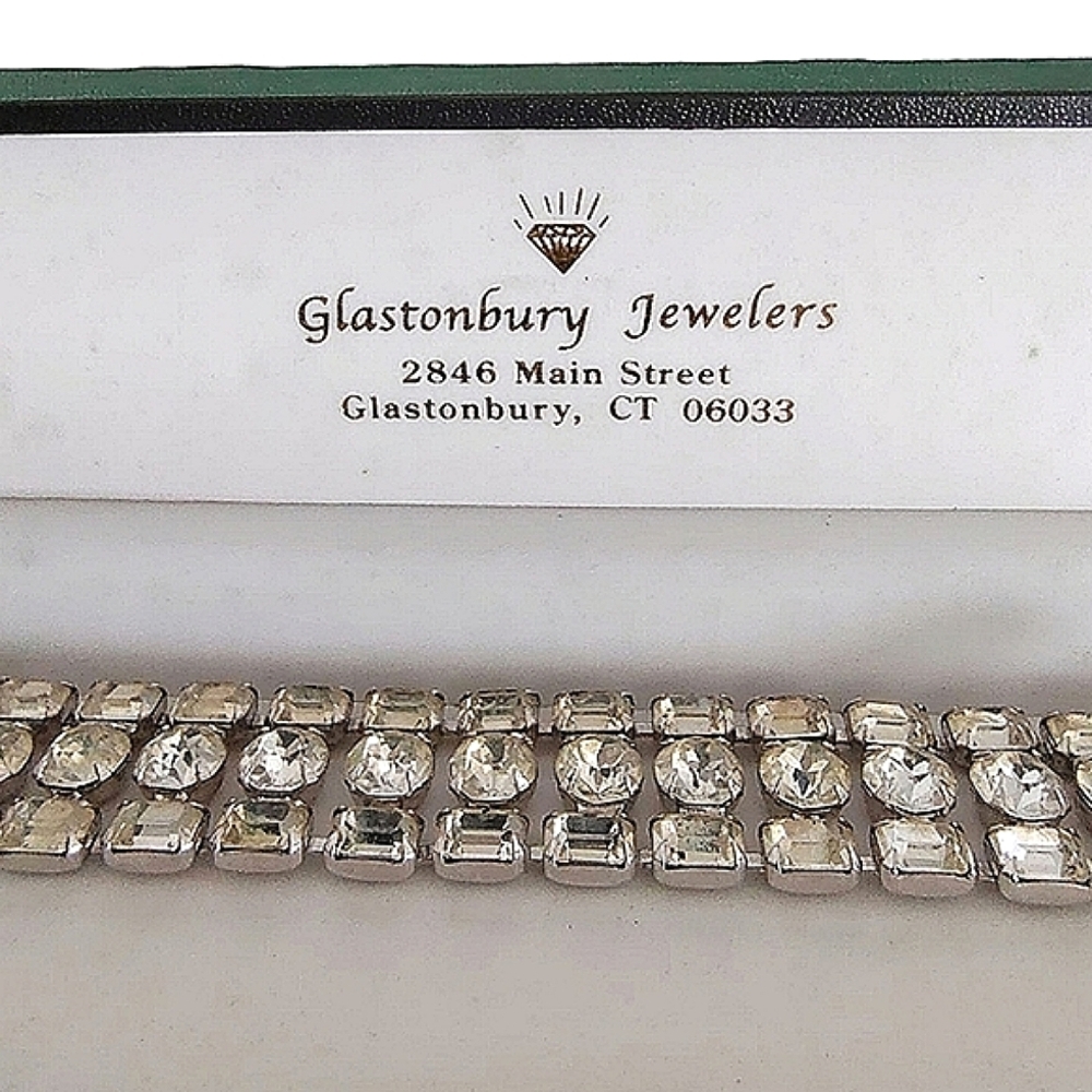 Eisenberg Crystal Rhinestone Headlight Bracelet Signed - Picture 14 of 15